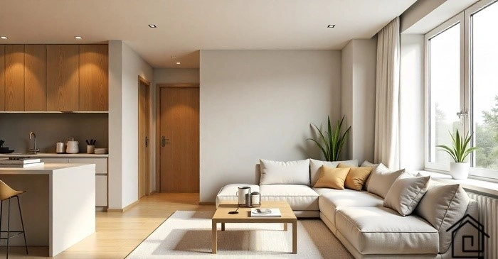 چیدمان نشیمن خانه ۵۰ متری با مبلمان چندمنظوره