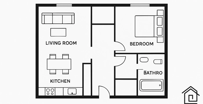 نقشه طراحی و بازسازی خانه ۵۰ متری