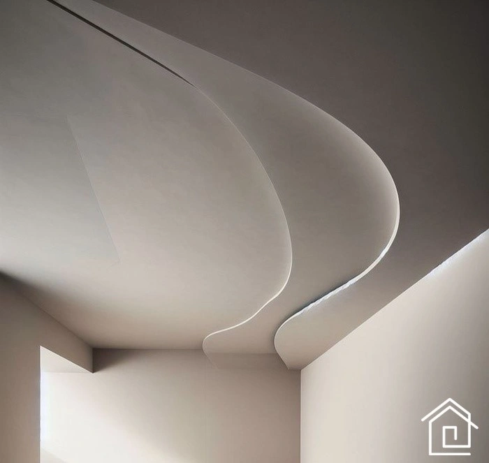 سقف کاذب آشپزخانه با نور خطی سفید