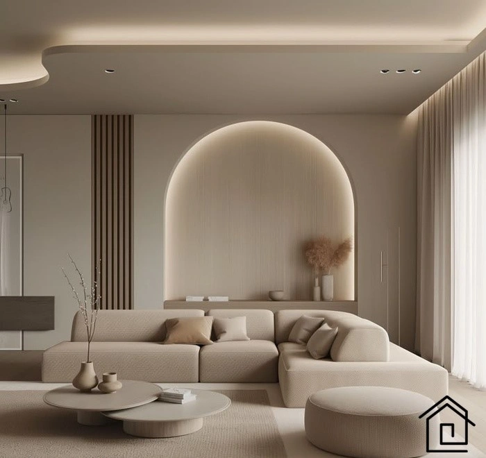 چیدمان مینیمال و مدرن مبلمان با رنگ‌های خنثی